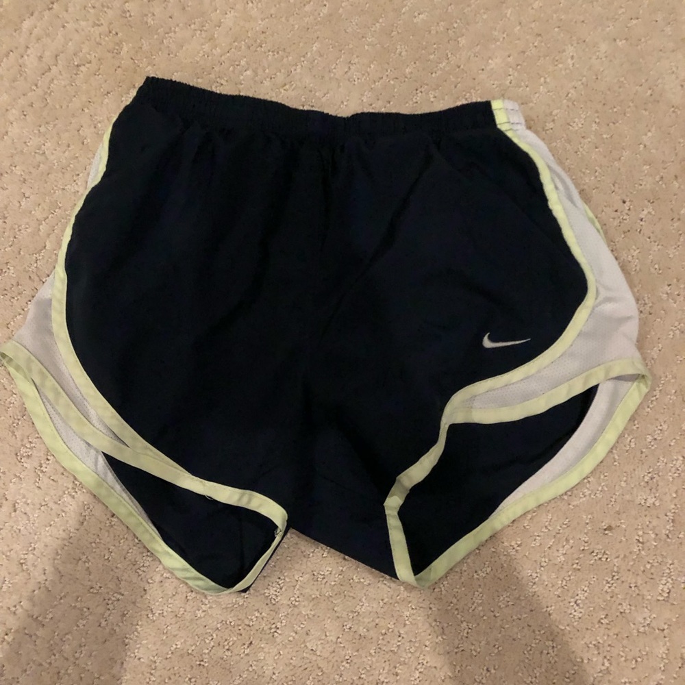 Nike black and yellow running shorts